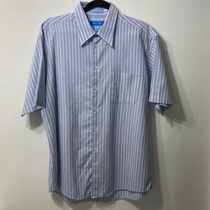 SAVILE ROW,MEN’S,LIGHT BLUE,PINSTRIPED,SHORT SLEEVE SHIRT.SIZE-16 1/2  L…